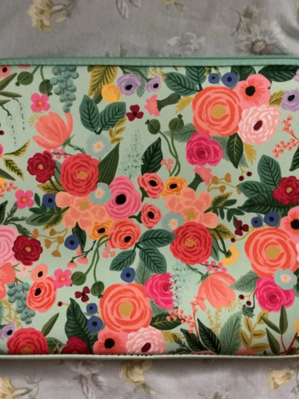 Floral Laptop Sleeve with Clear Glitter Tablet Case